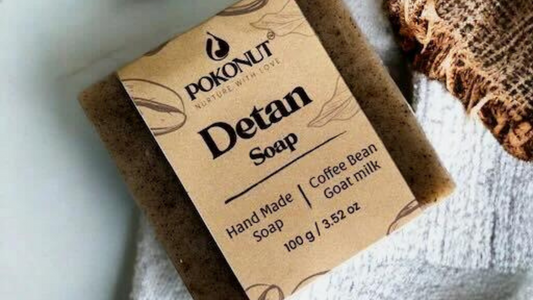 handmade detan soap made from coffee bean and goat milk 