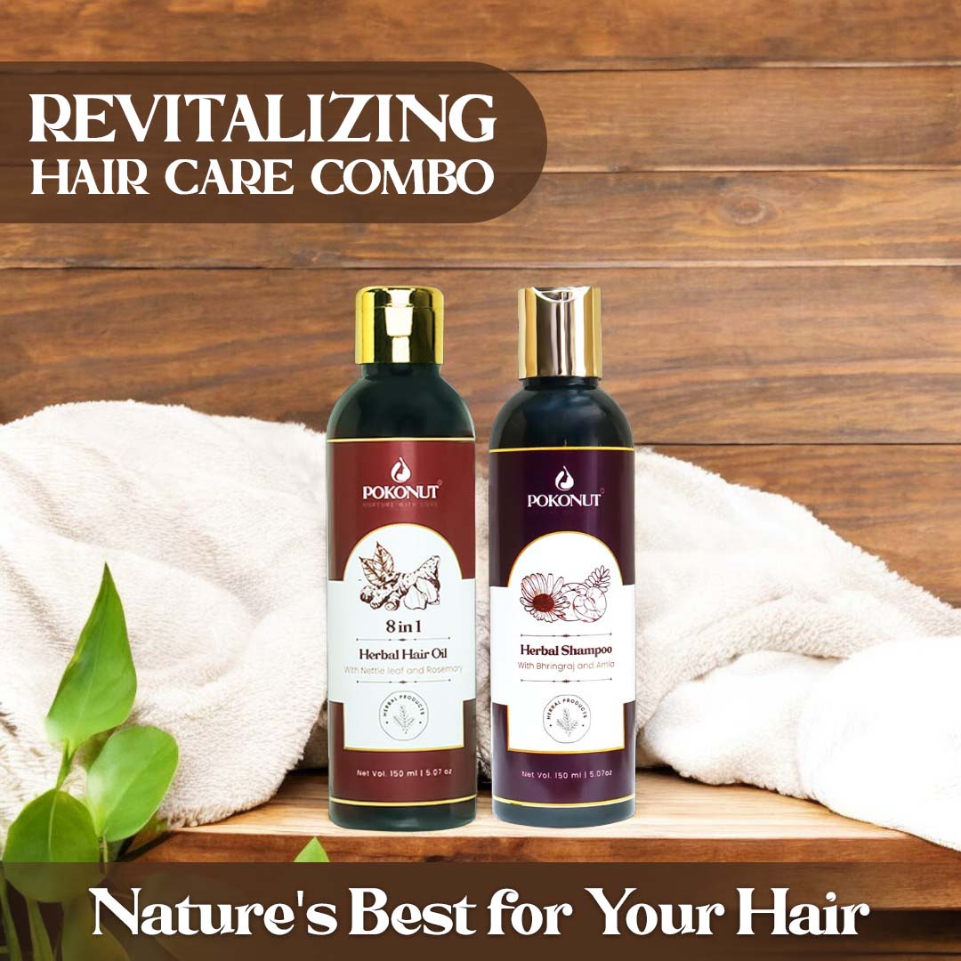 Herbal Hair Combo - Herbal Hair Oil and Herbal Shampoo