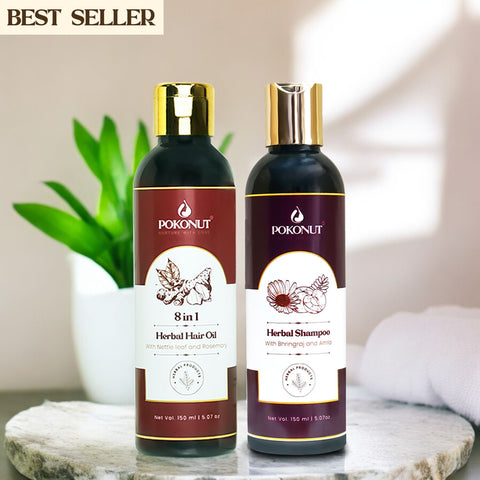 Combo of 2 Herbal Hair Oil and Herbal Shampoo