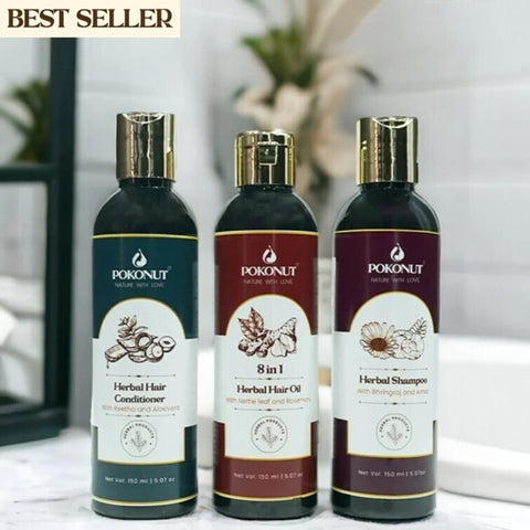 Herbal Hair care Kit (Hair oil, Shampoo, Conditioner)-150ML Each