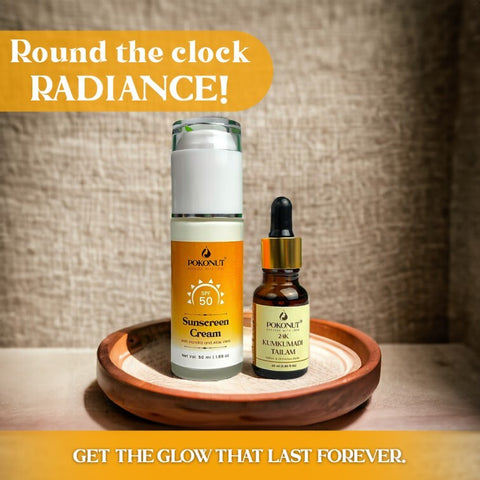 Day & Night Radiance Duo - Sunscreen & Kumkumadi Face Oil
